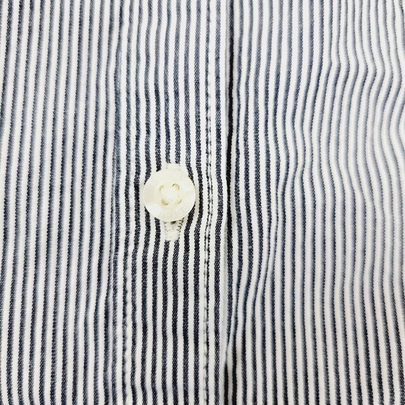 Tommy Hilfiger Womens Striped Button Down Shirt Utility Pocket Roll Tab Sleeve - Picture 3 of 6